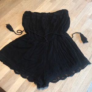 Xhiliration black romper, size L